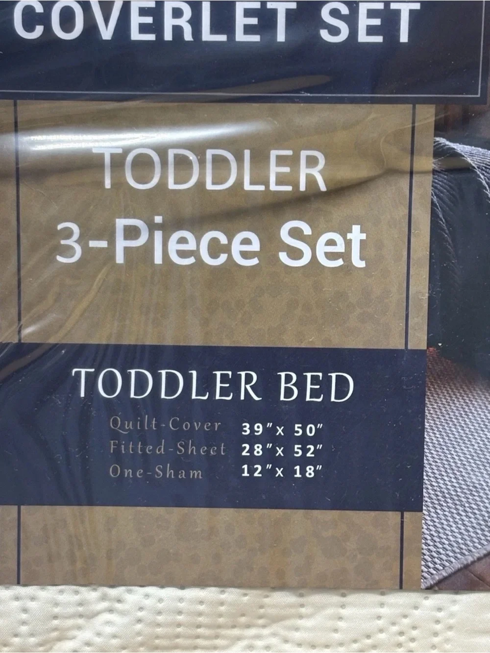 Clara Clark Toddler Quilt Set 3PC Coverlet Sheet Sham Neutral New